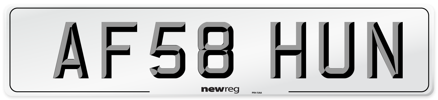 AF58 HUN Number Plate from New Reg